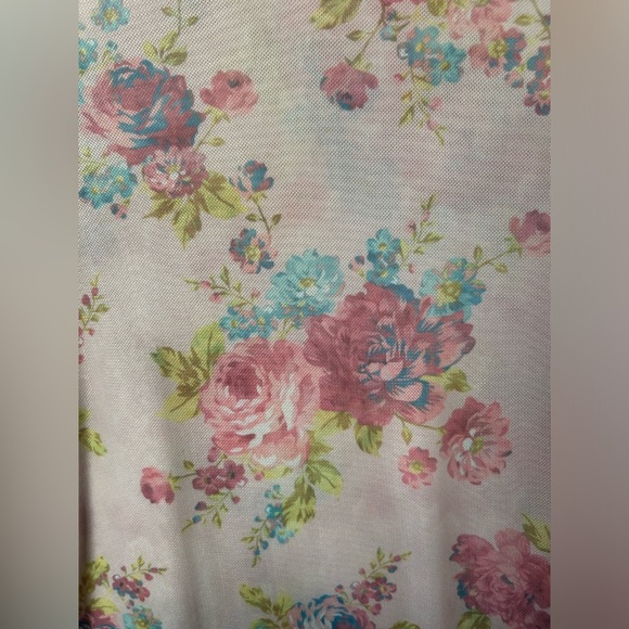 Sugar Thrillz Somebody's Angel Floral Mesh Crop Size 3X - Picture 3 of 7